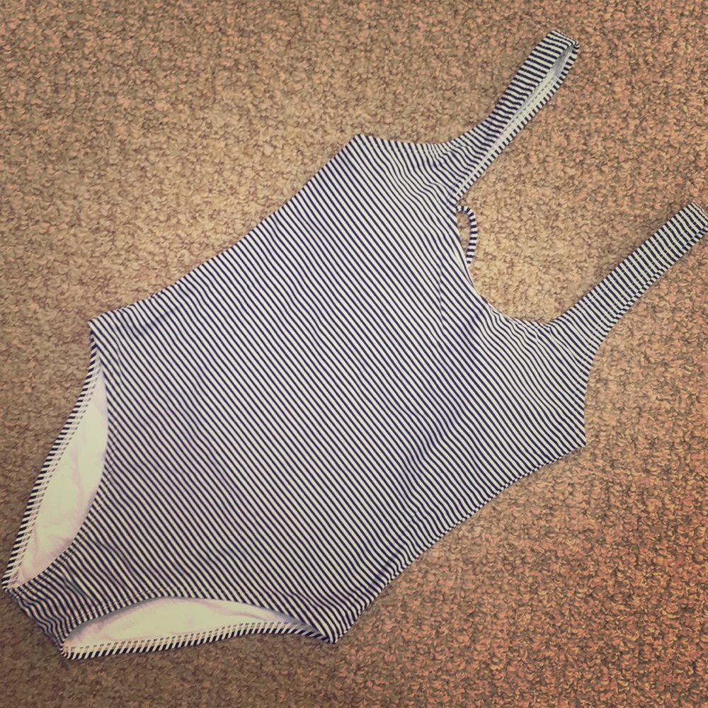 Striped One Piece bathing suit